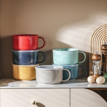 Adewnest Jumbo Soup Mug: 38 OZ Ceramic Bowl with Lid