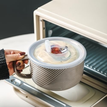 Adewnest Jumbo Soup Mug: 38 OZ Ceramic Bowl with Lid