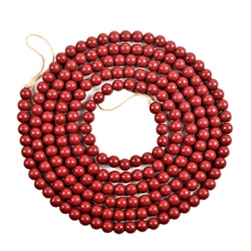 Red Wooden Bead Garland - Perfect Holiday Décor