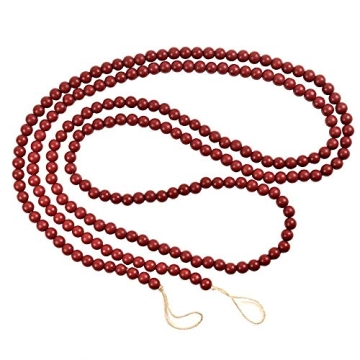Red Wooden Bead Garland - Perfect Holiday Décor