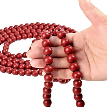 Red Wooden Bead Garland - Perfect Holiday Décor