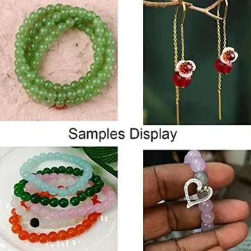 Pamir Tong 1000PCS 8mm Glass Round Beads Bulk， Imitative Jade Beads, Bracelet Loose Beads for Jewelry Making Earring, Necklaces, and DIY Crafts