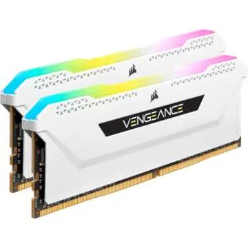 CORSAIR VENGEANCE RGB PRO SL DDR4 RAM 32GB (2x16GB) 3600MHz CL18-22-22-42 1.35V Intel AMD Desktop Computer Memory - White (CMH32GX4M2D3600C18W)