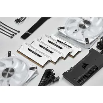 CORSAIR VENGEANCE RGB PRO SL DDR4 RAM 32GB (2x16GB) 3600MHz CL18-22-22-42 1.35V Intel AMD Desktop Computer Memory - White (CMH32GX4M2D3600C18W)