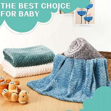 Frienda 4 Pcs Baby Fuzzy Blanket Fluffy Baby Blanket for Boys Girls Soft Warm Infant Newborn Toddler Receiving Nursery Bed Supplies, 32 x 24 Inch(Light Color)