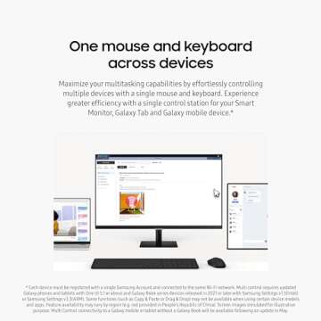 SAMSUNG 32-Inch M7 (M70D) Series 4K UHD Smart Monitor with Streaming TV, Speakers, HDR10, USB-C, Multiple Ports, Gaming Hub, SolarCell Remote, Vision Accessibility Tools, LS32DM702UNXGO, 2024, Black