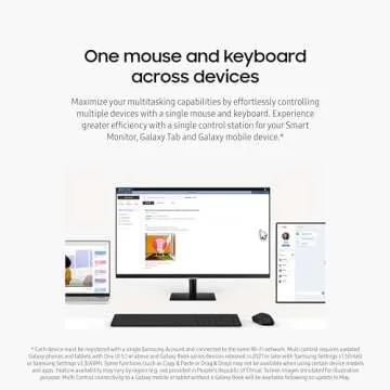 SAMSUNG 32-Inch M7 (M70D) Series 4K UHD Smart Monitor with Streaming TV, Speakers, HDR10, USB-C, Multiple Ports, Gaming Hub, SolarCell Remote, Vision Accessibility Tools, LS32DM702UNXGO, 2024, Black