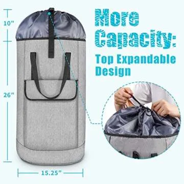 pheswisom Laundry Backpack Bag, 105L College Laundry Bag Heavy Duty Extra Large with Straps, Sturdy ...