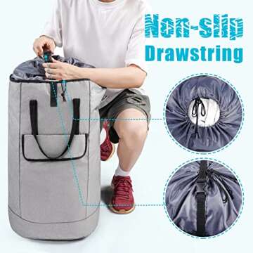 pheswisom Laundry Backpack Bag, 105L College Laundry Bag Heavy Duty Extra Large with Straps, Sturdy Hamper Backpack for Dorm, Apartment, Camping, Laundromat and Travel