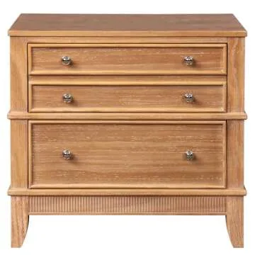 Knocbel 3-Drawer Rustic Nightstand in Solid Wood Design