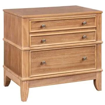 Knocbel 3-Drawer Rustic Nightstand in Solid Wood Design