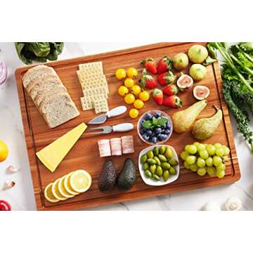 OAKSWARE Cutting Boards, 24 x 18 Inch Extra Extra Large Acacia Wooden Cutting Board for Kitchen, Edg...
