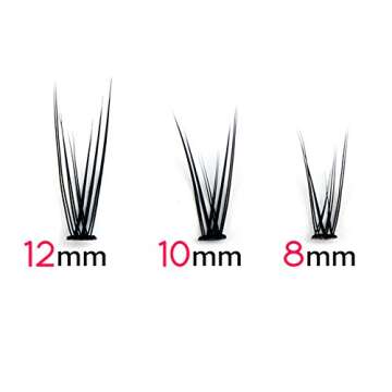 Bodermincer 120pcs 8mm/10mm/12mm/14mm/16mm to Choose Fish Tail Design 0.1 C Curl 3D Individual Mink False Eyelashes Extension Soft Black Fake False Eye Lashes （8mm）