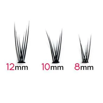 Bodermincer 120pcs 8mm/10mm/12mm/14mm/16mm to Choose Fish Tail Design 0.1 C Curl 3D Individual Mink False Eyelashes Extension Soft Black Fake False Eye Lashes （8mm）