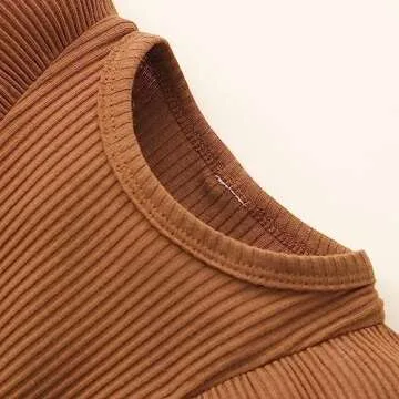 Toddler Baby Girl Fall Winter Outfit Set Plaid Romper Dress Ruffles Long Sleeve Clothes Jumpsuit with Bow Headband (Brown, 12-18 Months)