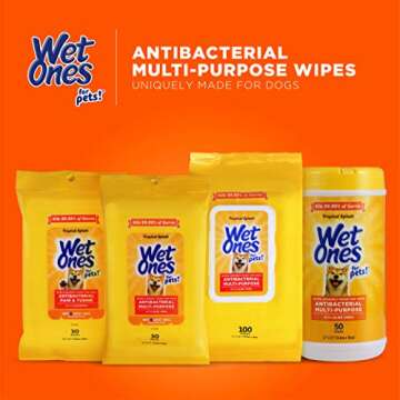 Wet Ones for Pets Multi-Purpose Dog Wipes with Aloe Vera, 50 Count - 3 Pack | Dog Wipes for All Dogs in Tropical Splash, Wipes for Paws & All Purpose | 150 Count Total