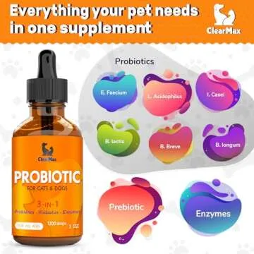 Probiotics for Dogs of All Ages – Natural Probiotics for Dogs Liquid Form – Natural Supplement for Cats with Organic Ingredients – + Prebiotics – Herbal Taste – 2 oz