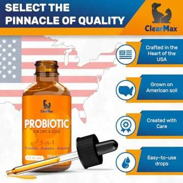 Probiotics for Dogs of All Ages – Natural Probiotics for Dogs Liquid Form – Natural Supplement for Cats with Organic Ingredients – + Prebiotics – Herbal Taste – 2 oz