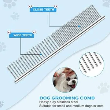 Dog Grooming Scissors Kit with Safety Round Tips, Liren Professional 6 in 1 Grooming Scissors for Dogs, Heavy Duty Stainless Steel Sharp and Durable Pet Grooming Shears for Dogs and Cats