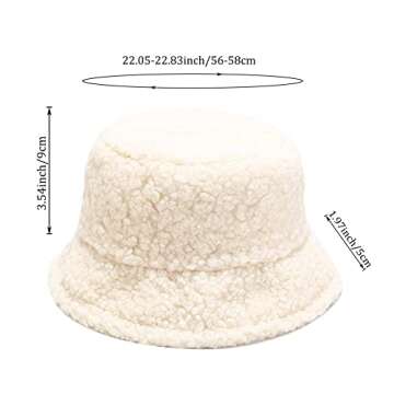Winter Warm Plush Fuzzy Bucket Hat for Women - Stylish Faux Fur Design
