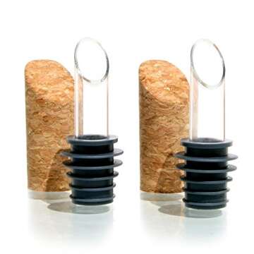 Soireehome Pourist Gourmet Glass & Cork Spouts - 2-pack