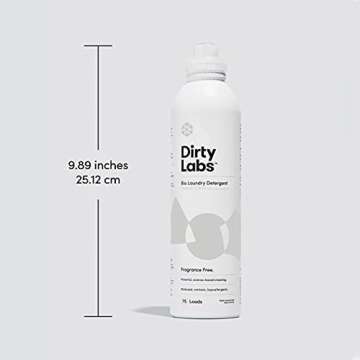 Dirty Labs | Scent Free | Bio-Liquid Laundry Detergent | 75 Loads (20 fl oz) | Hyper-Concentrated | High Efficiency & Standard Machine Washing | Nontoxic, Biodegradable | Stain & Odor Removal