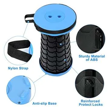 VOLIXOD Foldable Telescoping Stool Portable, Retractable Stool for Adults, Upgraded Collapsible Folding Seats with Load Capacity 550lbs, Camping Stools for Adults