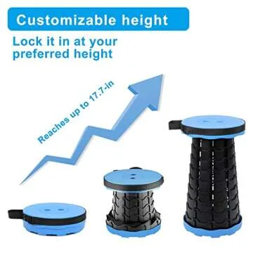 VOLIXOD Foldable Telescoping Stool Portable, Retractable Stool for Adults, Upgraded Collapsible Folding Seats with Load Capacity 550lbs, Camping Stools for Adults