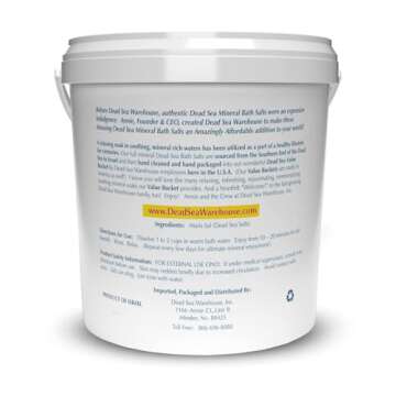 Dead Sea Warehouse-Amazing Minerals Dead Sea Bath Salts,100% Full Mineral Therapeutic Bath Salts, Detoxifying & Moisturizing, Exfoliating for Dry Skin, Unscented(5 lbs)