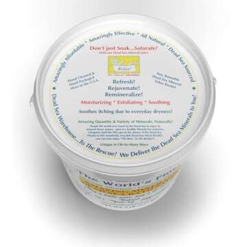 Dead Sea Warehouse-Amazing Minerals Dead Sea Bath Salts,100% Full Mineral Therapeutic Bath Salts, Detoxifying & Moisturizing, Exfoliating for Dry Skin, Unscented(5 lbs)