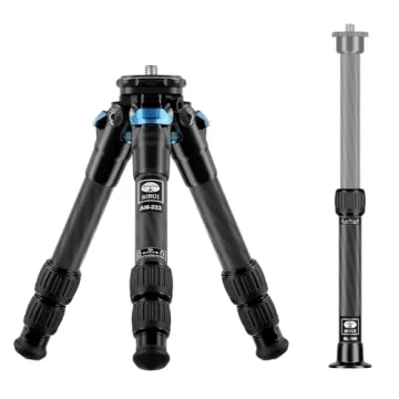 SIRUI Lightweight Carbon Fiber Mini Travel Tripod with Two-Section Center Column, Max Height 26", Su...