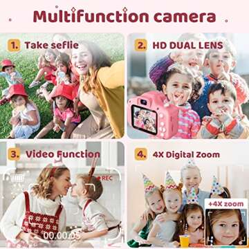 Gqez Upgrade Kids Selfie Camera,Kids Camera for 3-9 Years Old Girls,Children’s Digital Dual Camera Portable Toys for 3 4 5 6 7 8 9 Year Old Girls and Boys Christmas Birthday Gifts with 32GB SD Card…