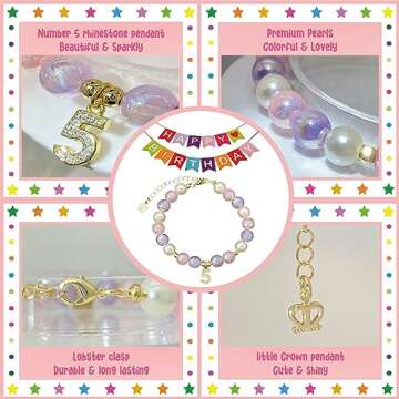 ZomefinKiu 5th Birthday Bracelet with Keepsake Box