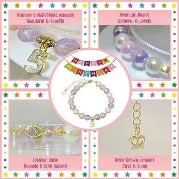 ZomefinKiu 5th Birthday Bracelet with Keepsake Box