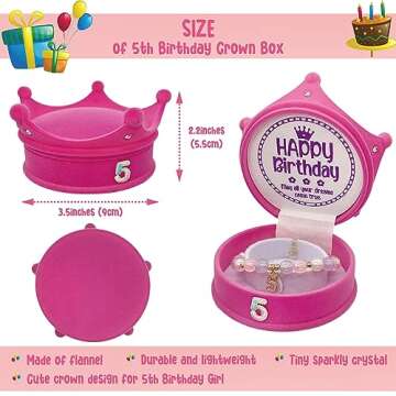 ZomefinKiu 5th Birthday Bracelet with Keepsake Box
