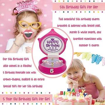 ZomefinKiu 5th Birthday Bracelet with Keepsake Box