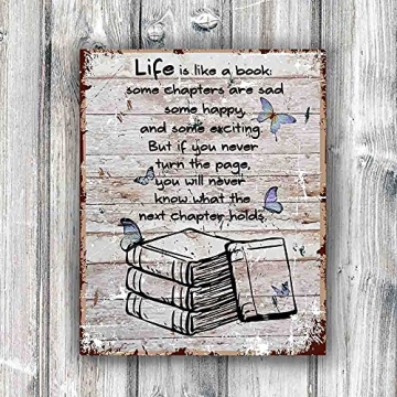 akeke Vintage Book Lover Poster Rustic Wood Wall Art