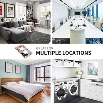 Black Cat in Spring Flower Duplex Outlet Covers Light Switch Plate Girls Floral Decorative Wall Plate for Farmhouse Home Bathroom Kitchen Decor 2.76 x 4.5 Inch