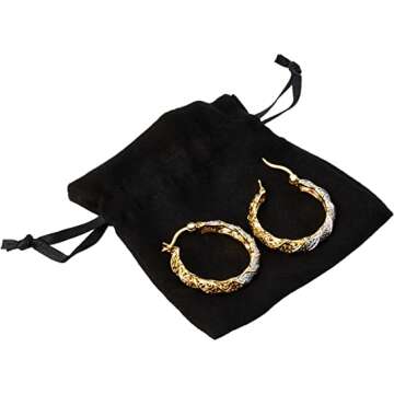 Elegant Plated Bronze Diamond Twisted Earrings