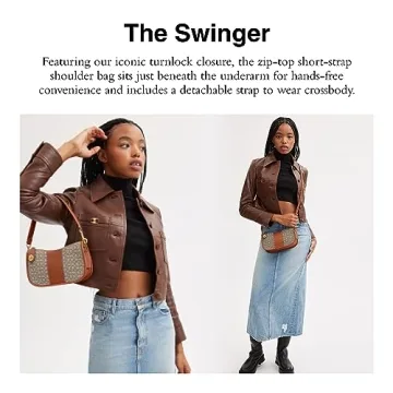 Shop Coach Mini Signature Jacquard Swinger Handbag