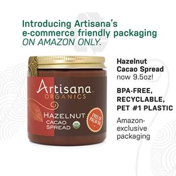 Artisana Organics Hazelnut Cacao Spread | Organic, Vegan, No Palm Oil