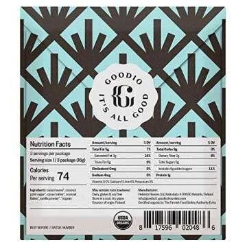 Goodio Organic Chocolate Bar with Coconut - 51% Cacao, 1.7 Oz