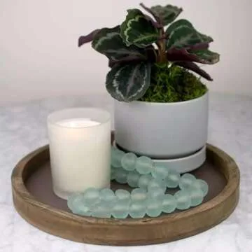 Jumbo Recycled Glass Beads - Beaded Wall Hangings - Extra Large African Sea Glass Beads 21-25mm - The Bead Chest (Clear Aqua)