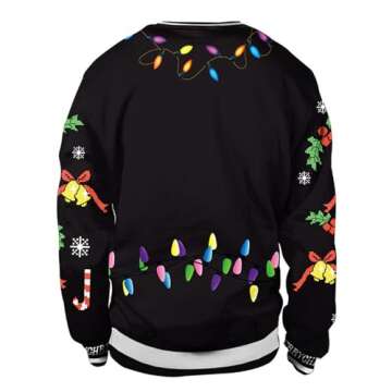 Colorful House Women Men Ugly Christmas Jumper Sweater, 3D Digital Print Sweatshirt(Reindeer,X-Large...