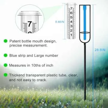JMBay Outdoor Rain Gauge - Accurate, Durable, Adjustable Height