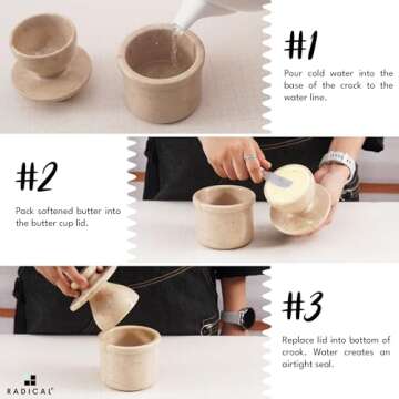 Radicaln Marble Butter Keeper 4" Inches Verona Handmade Butter Holder For Kitchen Counter Decor Butter Dish Butter Crock & French Butter Holder Ideal Butter Keeper For Spreable Butter