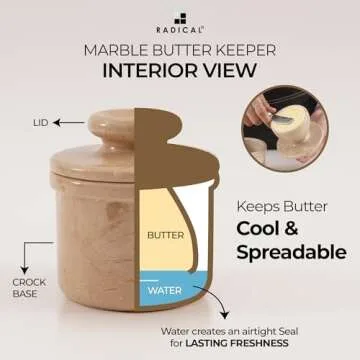 Radicaln Marble Butter Keeper for Spreadable Bliss