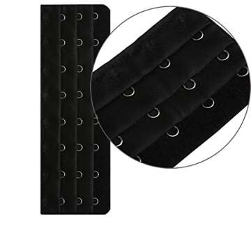 Cxapnstou Corset Extender 8 Hooks Bra Extender for Plus Size Pack of 2 Black&Light Beige