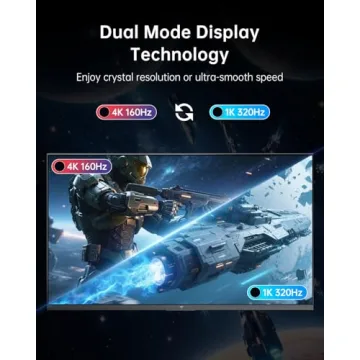 KTC 27 Inch Dual Mode Mini LED Monitor - 4K UHD at 160Hz & 1080P FHD 320Hz Gaming Monitor, 65W Type-...