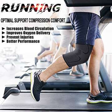 Double Couple Knee Compression Sleeve for Men and Women Knee Brace Support for Running Jogging Weightlifting Gym Workout Pain Relief Arthritis Injury Recovery Knee Braces for Knee Pain
